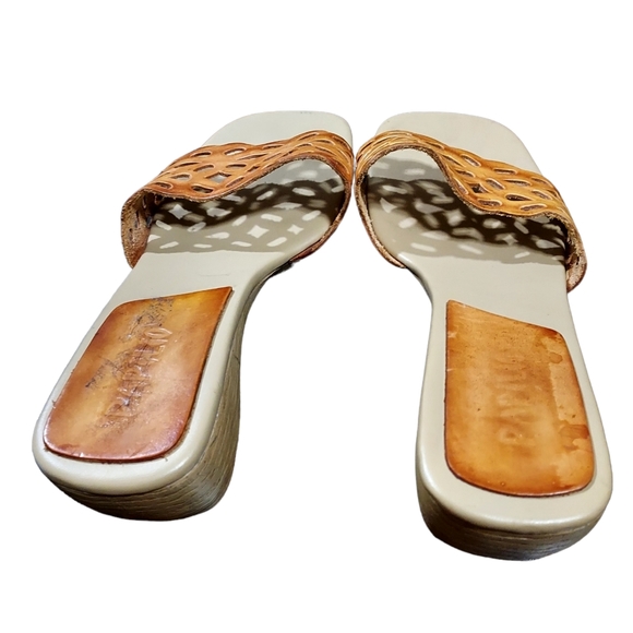 Papilio Heels 7 Leather Brown Sandals Shoes Woman Footwear Slipon - Picture 5 of 7